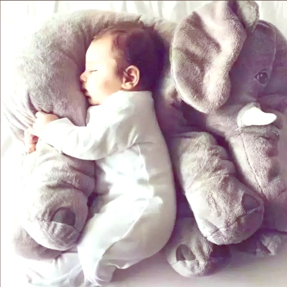 Kids Elephant Plush Pillow! Gray! NIB